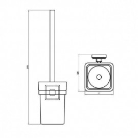 Щетка для унитаза Леонардо, черный матовый 9929А