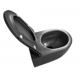 Унитаз подвесной безободковый City, сиденье Bella Soft-Close Антрацит матовый