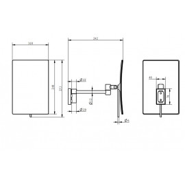 MM-FRB039CP Косметическое зеркало настенное -  прямоугольное Liberty 240 мм