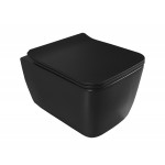 Унитаз подвесной безободковый Hera антрацит матовый, сиденье Slim Soft-Close