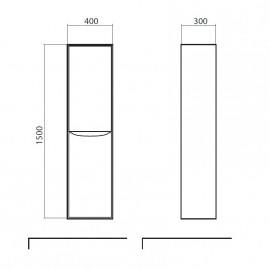 Пенал Америна консольный 40 см (темный мрамор)