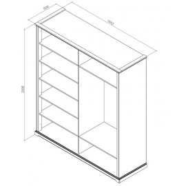 Шкаф для одежды, 4-х дверная Бьянка
