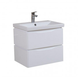 Тумба Венеция консольная 60 см Белая с умывальником Elite