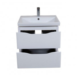 Тумба Венеция консольная 60 см Белая с умывальником Elite