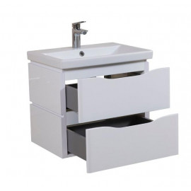 Тумба Венеция консольная 60 см Белая с умывальником Elite