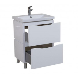 Тумба Венеция напольная 60 см Белая с умывальником Elite