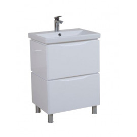 Тумба Венеция напольная 60 см Белая с умывальником Elite