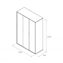 Шкаф HENNESSY 3-х дверный