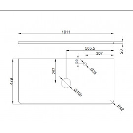 Тумба &quot;Акцент&quot; 100см со столешницей