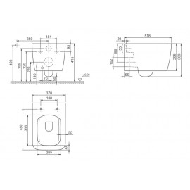 Унитаз консольный безободковый Hera c функцией биде, сиденье Ibiza софт-клоуз
