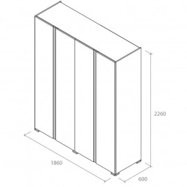 Шкаф для одежди,4-х дверная Avangard