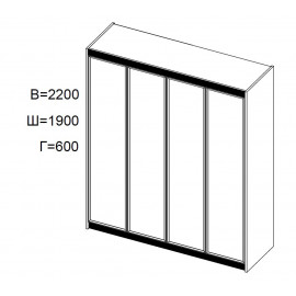 Шкаф для одежды,4-х дверная Afina