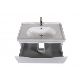 Тумба Венеция консольная 80 см Белая с умывальником Arya