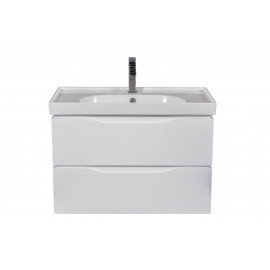 Тумба Венеция консольная 80 см Белая с умывальником Arya