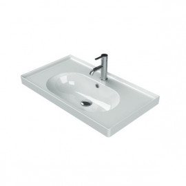 Тумба Венеция консольная 80 см Белая с умывальником Arya