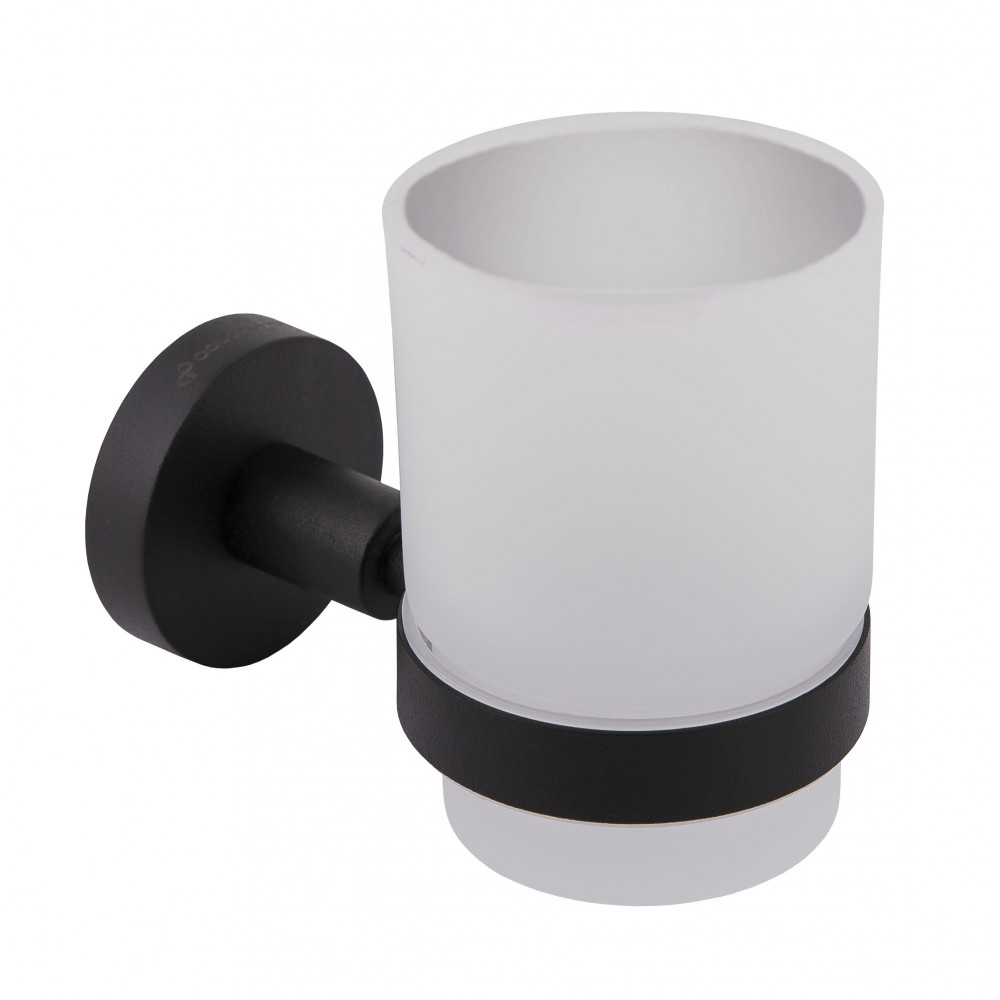 Стакан для зубных щеток Глория, стекло, чернаяй матовая 8121