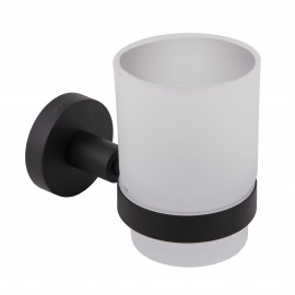 Стакан для зубных щеток Глория, стекло, чернаяй матовая 8121