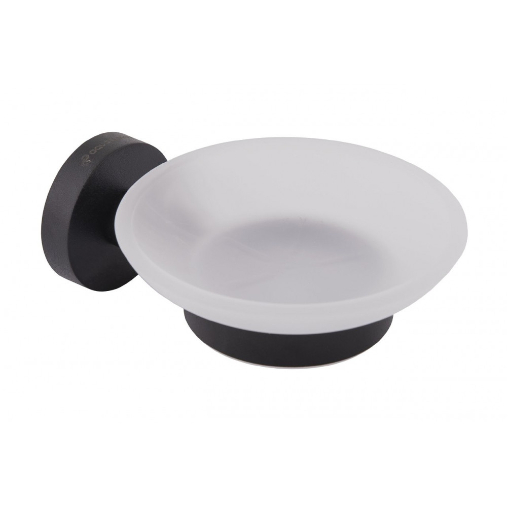 Мыльница Глория, стекло, черная матовая 8122