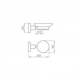 Мыльница Глория, стекло, черная матовая 8122
