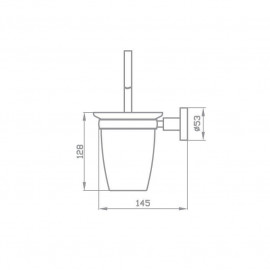 Щетка для унитаза Глория, стекло, черная матовая 8129