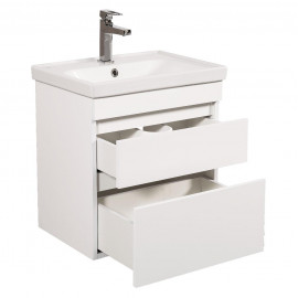 Тумба Винтаж (белый глянец) 60 см с умывальником Frame (консольная)