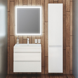 Тумба Винтаж (белый глянец) 60 см с умывальником Frame (консольная)