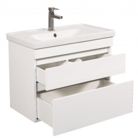 Тумба Винтаж (белый глянец) 80 см с умывальником Frame (консольная)