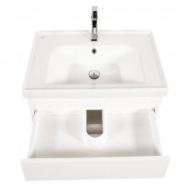 Тумба Винтаж (белый глянец) 80 см с умывальником Frame (консольная)