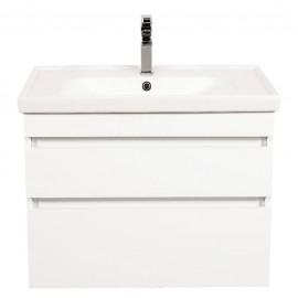 Тумба Винтаж (белый глянец) 80 см с умывальником Frame (консольная)