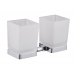 Стакан для зубных щеток двойной CAPRI, стекло, хром 6628