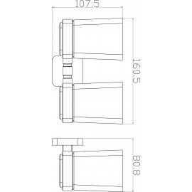 Стакан для зубных щеток двойной CAPRI, стекло, хром 6628