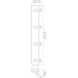 Планка с крючками CAPRI, хром 6654×4