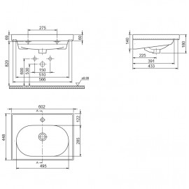 Тумба Венеция напольная 60 см Белая  с умывальником Arya