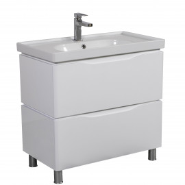 Тумба Венеция напольная 80 см Белая с умывальником Arya