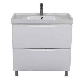 Тумба Венеция напольная 80 см Белая с умывальником Arya