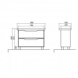 Тумба Венеция напольная 80 см Белая с умывальником Arya