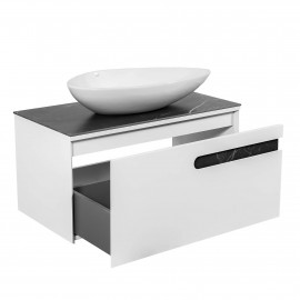 Тумба  Остин белый мат со столешницей 90 см и умывальником Olive 74 см