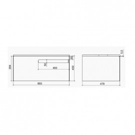 Тумба  Остин белый мат со столешницей 90 см и умывальником Olive 74 см