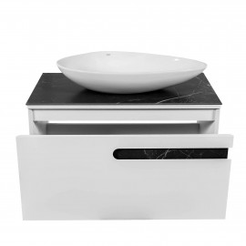 Тумба  Остин белый мат со столешницей 90 см и умывальником Olive 74 см