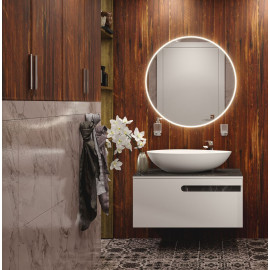 Тумба  Остин белый мат со столешницей 90 см и умывальником One 67 см Овал