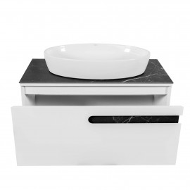 Тумба  Остин белый мат со столешницей 90 см и умывальником One 67 см Овал