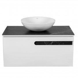 Тумба  Остин белый мат со столешницей 90 см и умывальником Zero 46