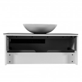 Тумба  Остин белый мат со столешницей 90 см и умывальником Zero 46