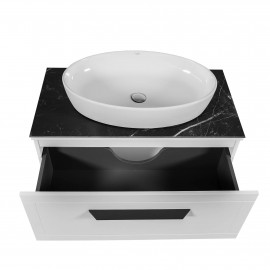 Тумба  Сиена белый мат со столешницей 90 см и умывальником One 67 см Овал