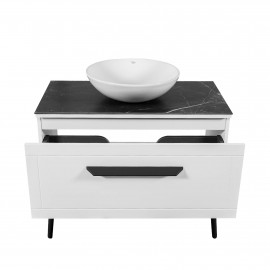 Тумба  Сиена белый мат со столешницей 90 см и умывальником Zero 46