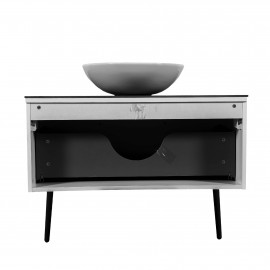 Тумба  Сиена белый мат со столешницей 90 см и умывальником Zero 46