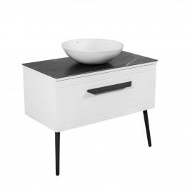 Тумба  Сиена белый мат со столешницей 90 см и умывальником Zero 46