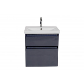 Тумба Элит консольная 60 см с умывальником Элит (Графит глянец)