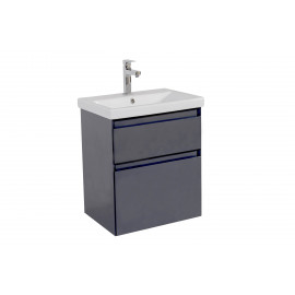 Тумба Элит консольная 60 см с умывальником Элит (Графит глянец)
