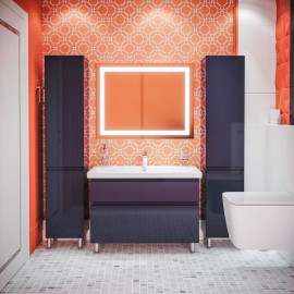 Тумба Элит напольная 60 см с умывальником Элит (Графит глянец)